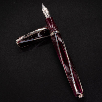 Visconti Divina Elegance Bordeaux Fountain Pen sterling silver