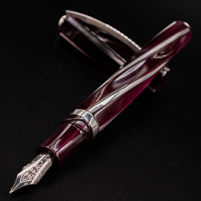Visconti Divina Elegance Bordeaux Fountain Pen uncapped