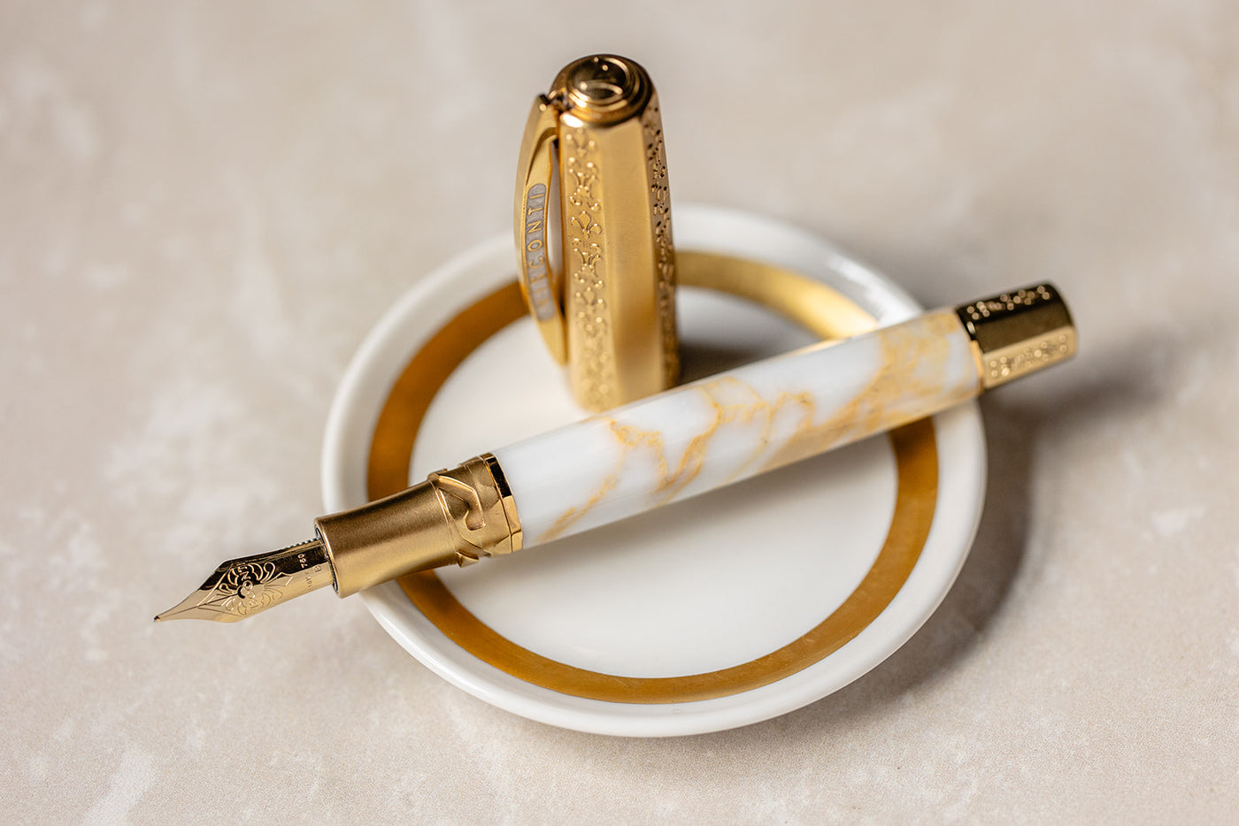 Visconti Il Magnifico Calacatta Gold Fountain Pen New