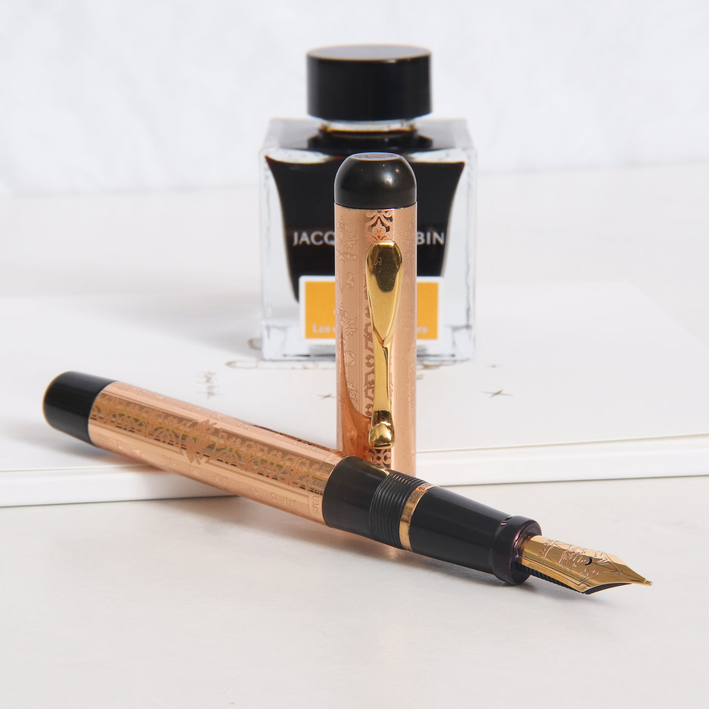 Visconti Le Grottesche Vatican Museum Rose Gold Fountain Pen - Preowned Uncapped