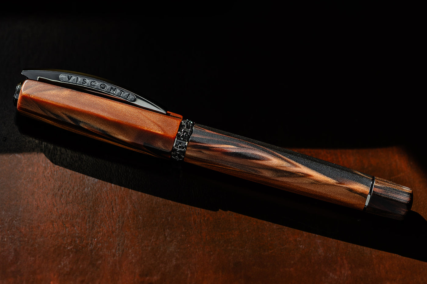 Visconti Medici Briarwood Ruthenium Fountain Pen marbled resin