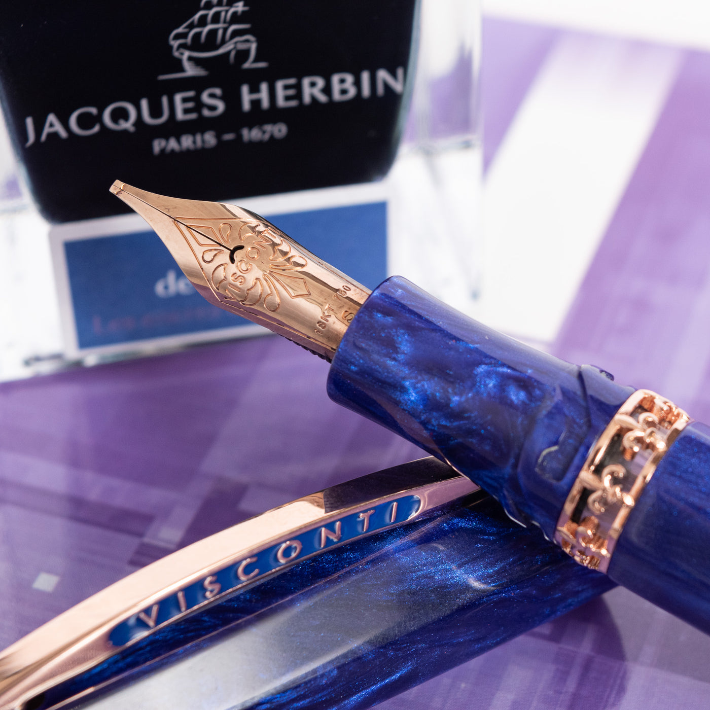 Visconti Medici Viola Limited Edition Fountain Pen 18k gold nib
