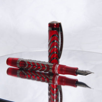 Visconti Skeleton Limited Edition Ruby Red Fountain Pen Uncapped