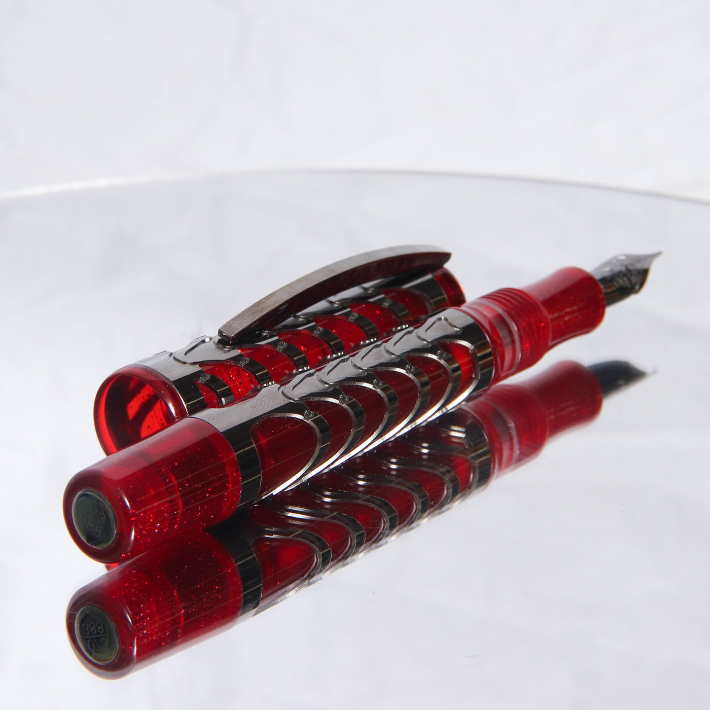 Visconti Skeleton Limited Edition Ruby Red Fountain Pen With Metal Barrel