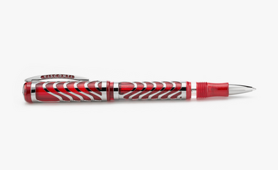 Visconti Skeleton Limited Edition Ruby Red Rollerball Pen Uncapped