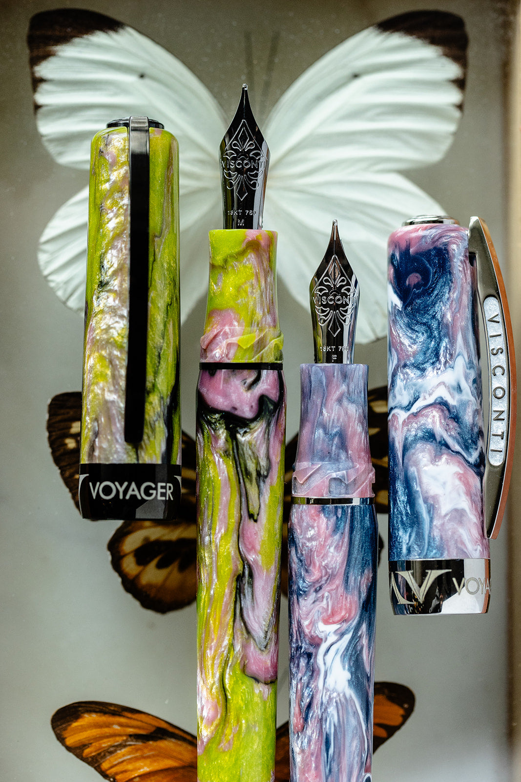 Visconti Voyager Mariposa Painted Beauty Fountain Pen swirled resin