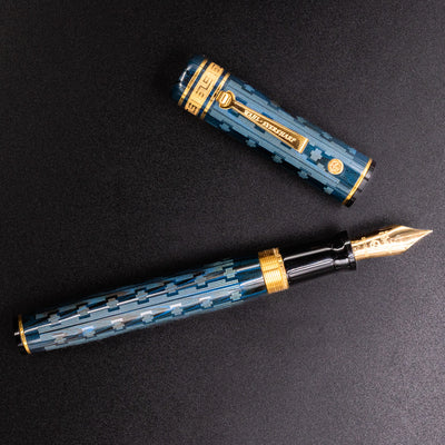Wahl Eversharp Decoband Ebonite Blue Ripple Chased Fountain Pen new