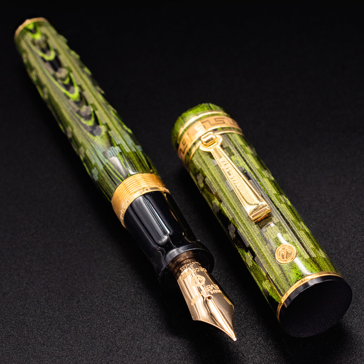 Wahl Eversharp Decoband Ebonite Green Ripple Chased Fountain Pen 2024