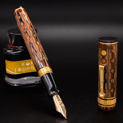 Wahl Eversharp Decoband Ebonite Maroon Ripple Chased Fountain Pen