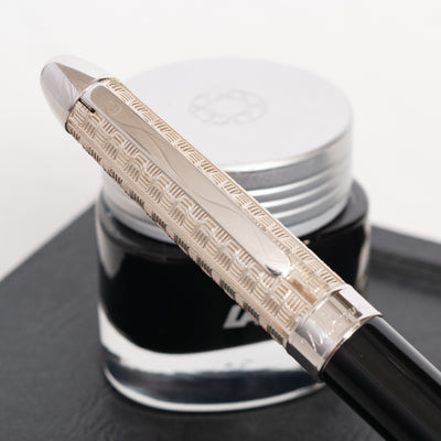 Waldmann Precieux Black & Silver Fountain Pen cap detail