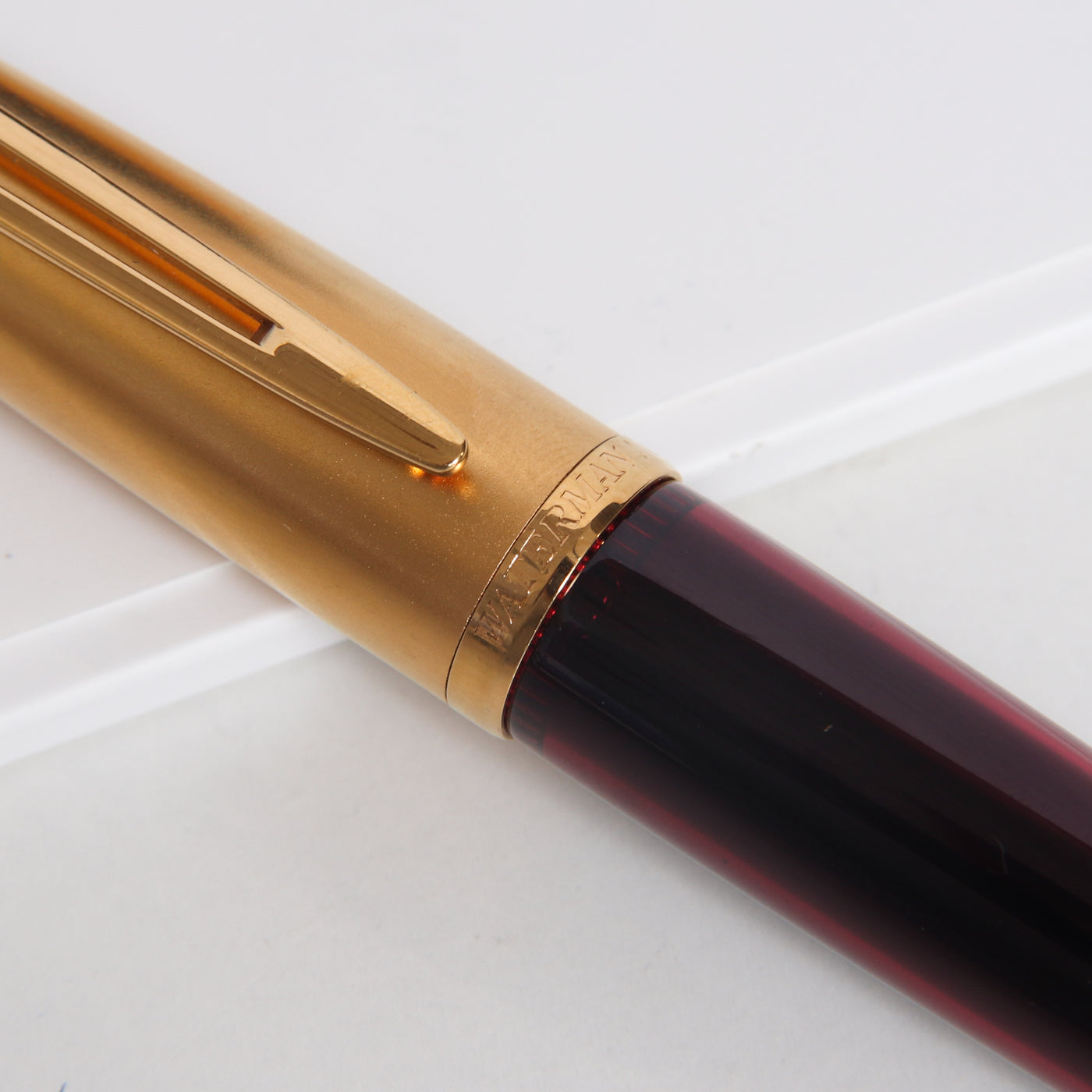 Waterman Edson Ruby Red Fountain Pen - Preowned Engraving