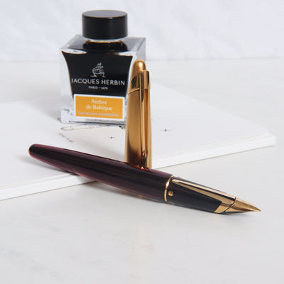 Waterman Edson Ruby Red Fountain Pen - Preowned Uncapped