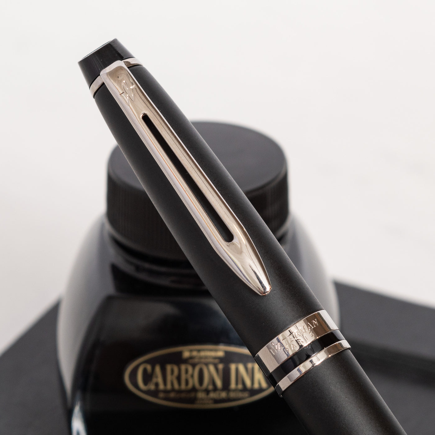 Waterman Expert Matte Black & Chrome Fountain Pen - Preowned clip