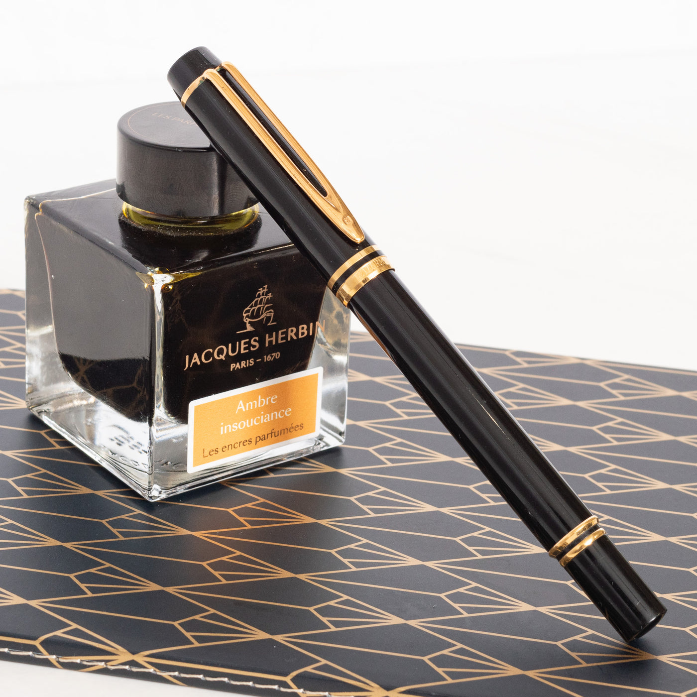 Waterman Le Man 200 Black & Gold Rollerball Pen capped