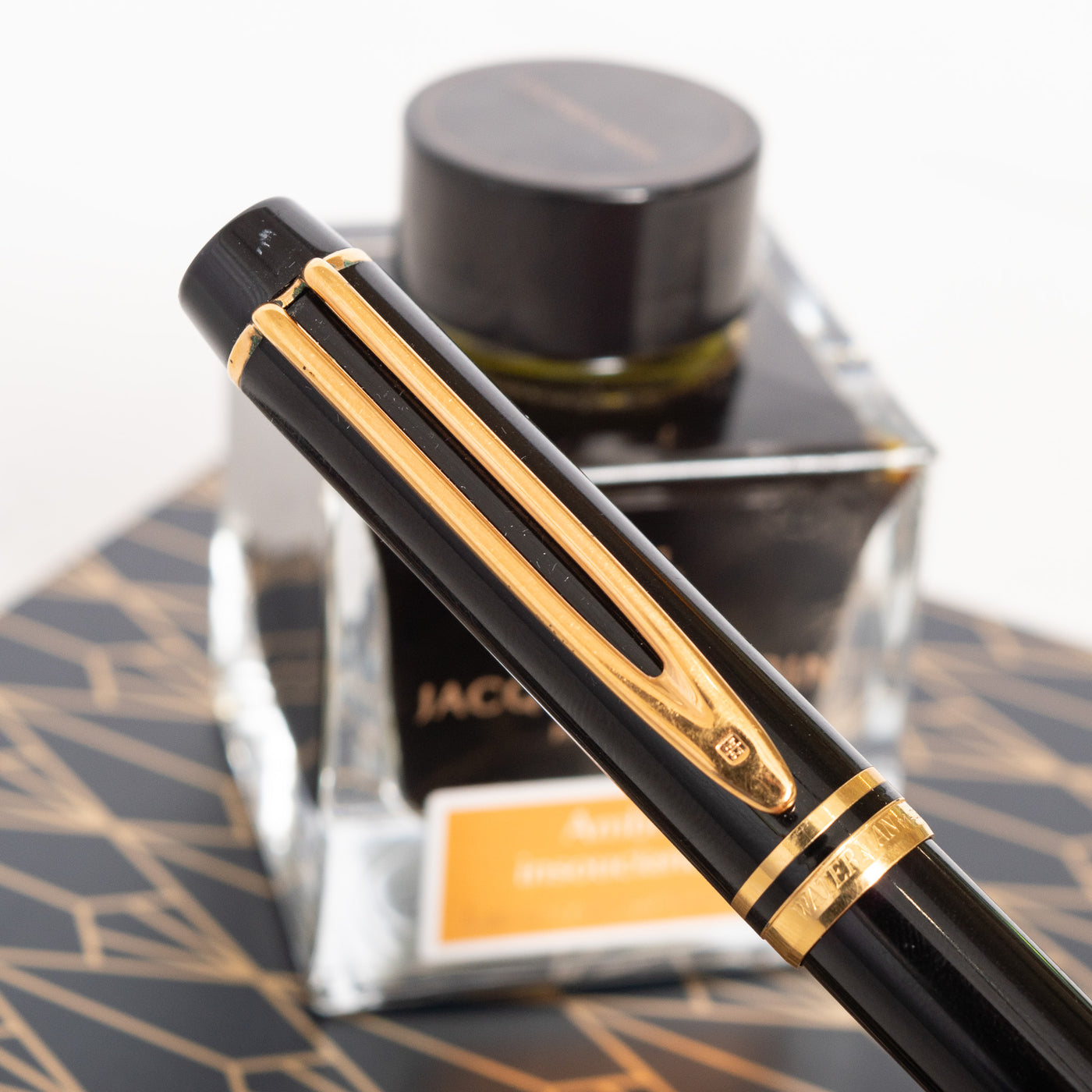 Waterman Le Man 200 Black & Gold Rollerball Pen clip