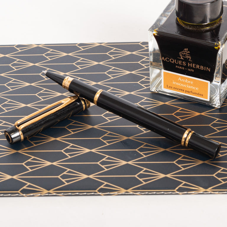 WATERMAN ル・マン200 ブラック Waterman Le Man 200 Rollerball Pen (1980s) - Black with Gold