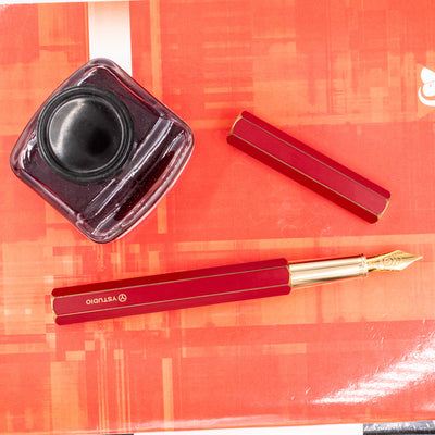 Ystudio Classic Revolve Red Fountain Pen Logo