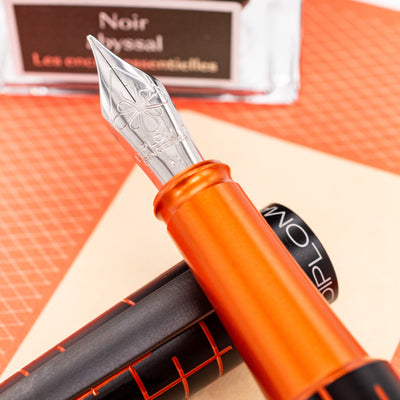 Diplomat Elox Matrix Black & Orange Fountain Pen stainless steel nib