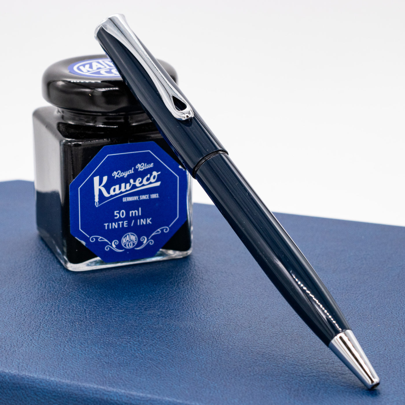 Diplomat Esteem Ballpoint Pen - Dark Blue silver trim