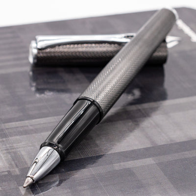 Diplomat Esteem Rollerball Pen - Black Barley silver trim