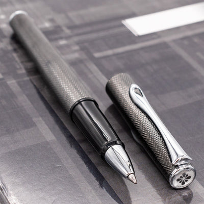 Diplomat Esteem Rollerball Pen - Black Barley uncapped