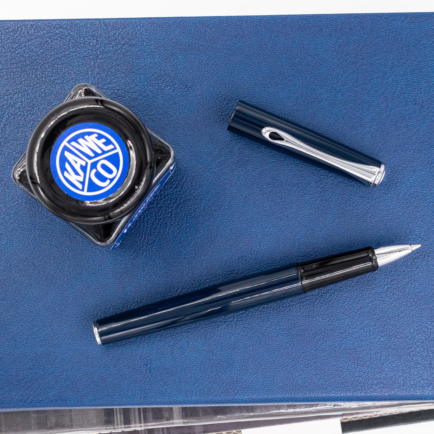 Diplomat Esteem Rollerball Pen - Dark Blue uncapped
