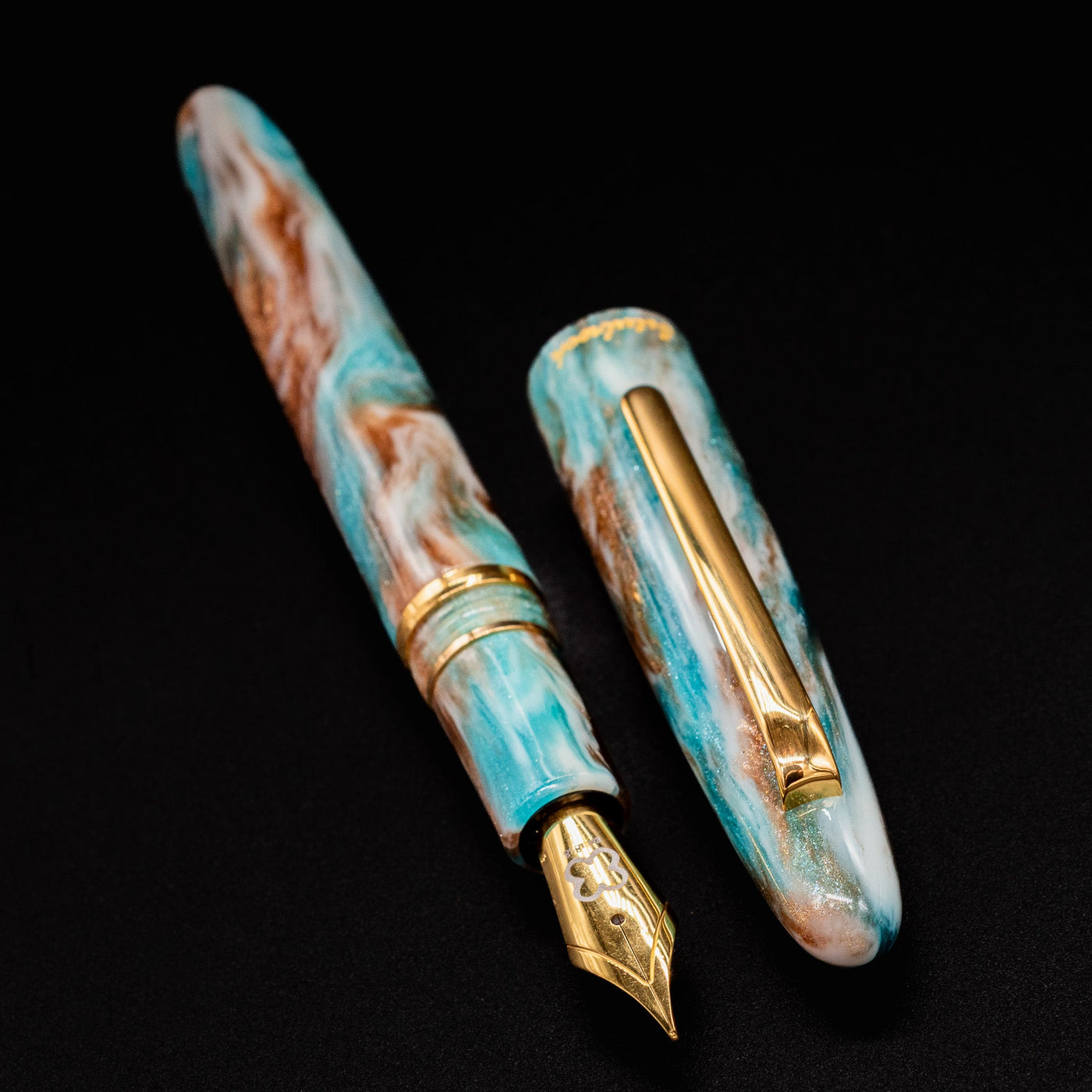 Overhead closeup of Esterbrook Estie Avalanche nib - luxury American-made fountain pen nib
