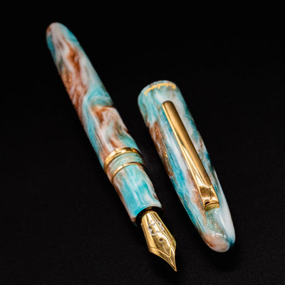 Overhead closeup of Esterbrook Estie Avalanche nib - luxury American-made fountain pen nib