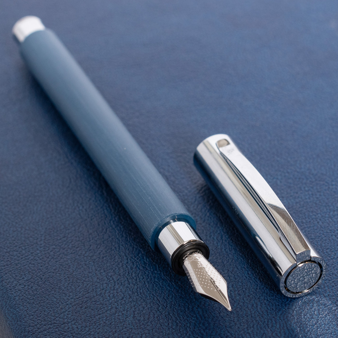 Faber-Castell Ambition Blue Resin Fountain Pen silver trim