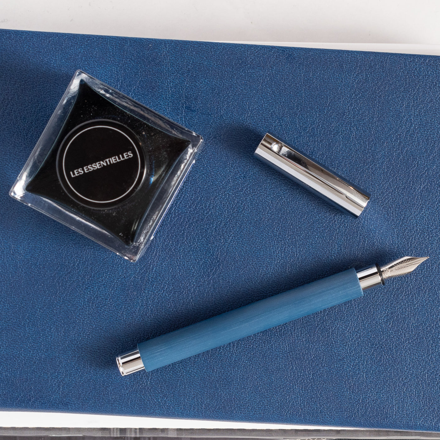 Faber-Castell Ambition Blue Resin Fountain Pen uncapped