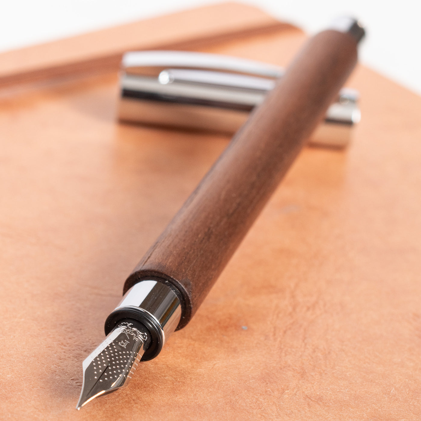 Faber-Castell Ambition Walnut Wood Fountain Pen metal