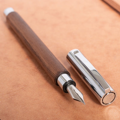 Faber-Castell Ambition Walnut Wood Fountain Pen silver trim