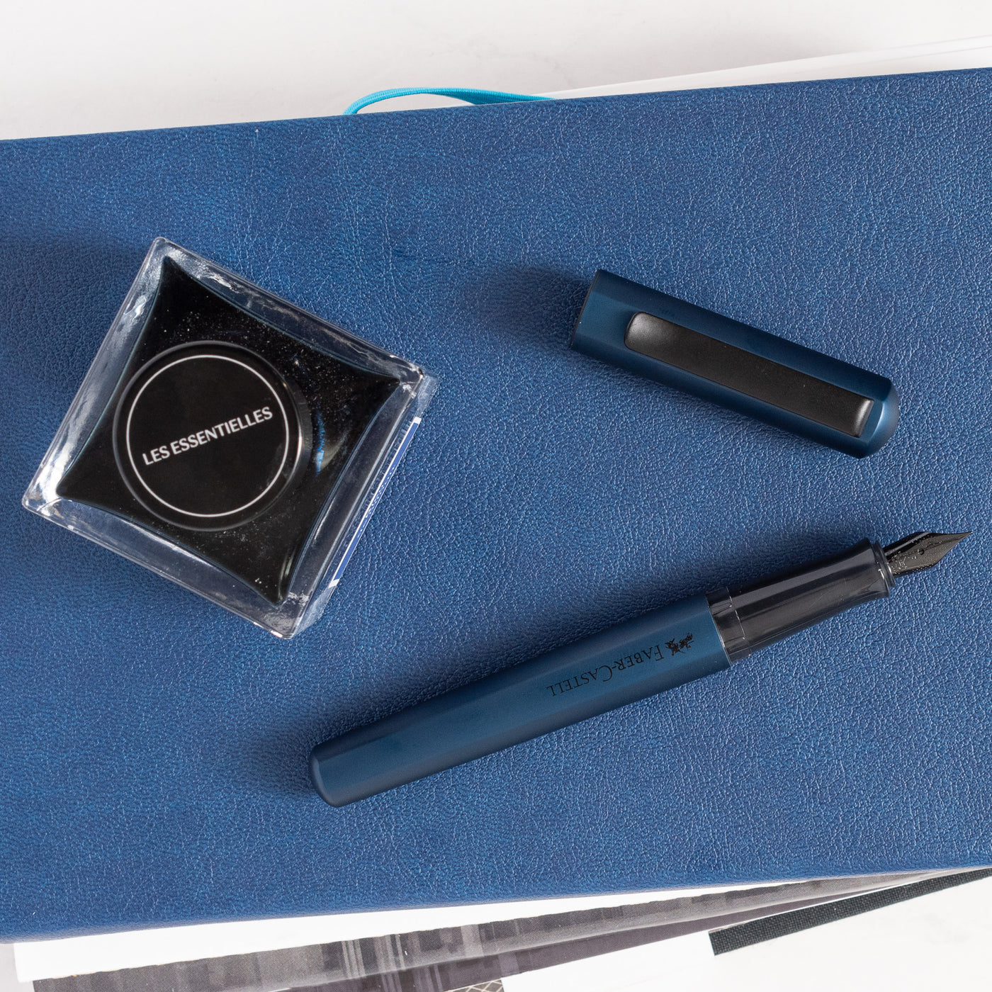 Faber-Castell Hexo Blue Fountain Pen dark colored