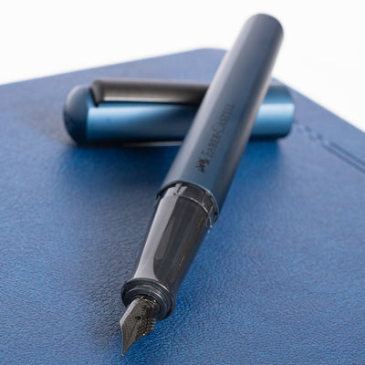 Faber-Castell Hexo Blue Fountain Pen uncapped