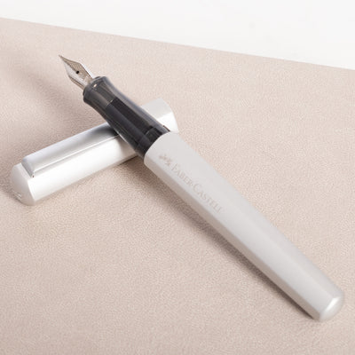 Faber-Castell Hexo Silver Fountain Pen black grip section