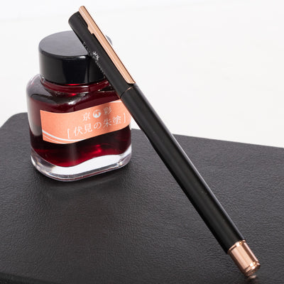 Faber-Castell NEO Slim Matte Black & Rose Gold Fountain Pen capped
