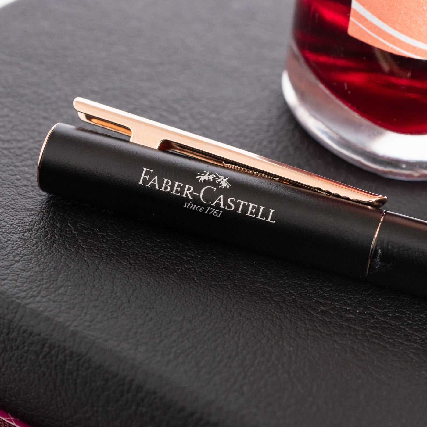 Faber-Castell NEO Slim Matte Black & Rose Gold Fountain Pen engraving