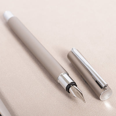 Faber-Castell NEO Slim Matte Stainless Steel Fountain Pen silver trim