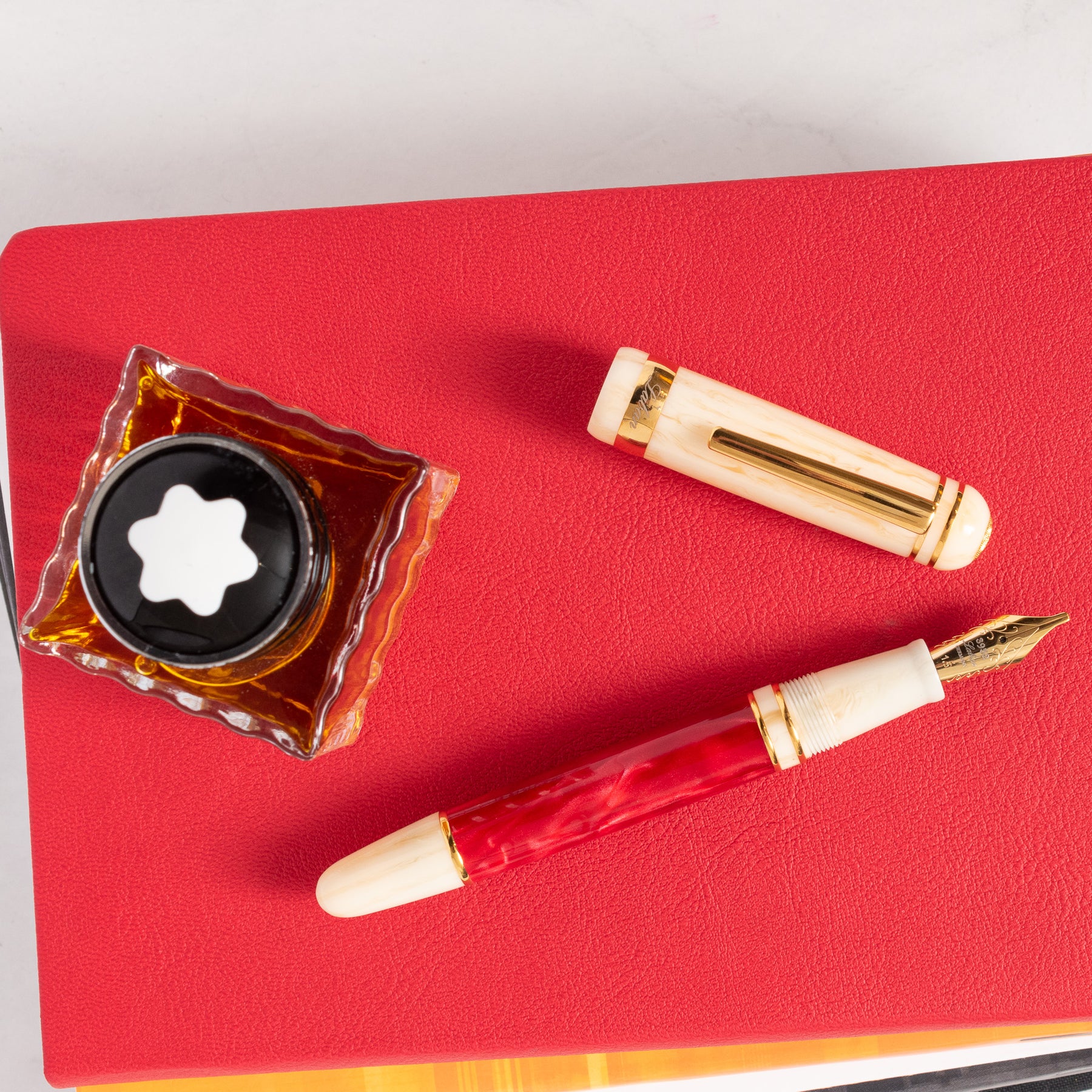 Laban Box Red Laban 325 Fountain Pen - Flame | Stainless Steel Nib – Truphae