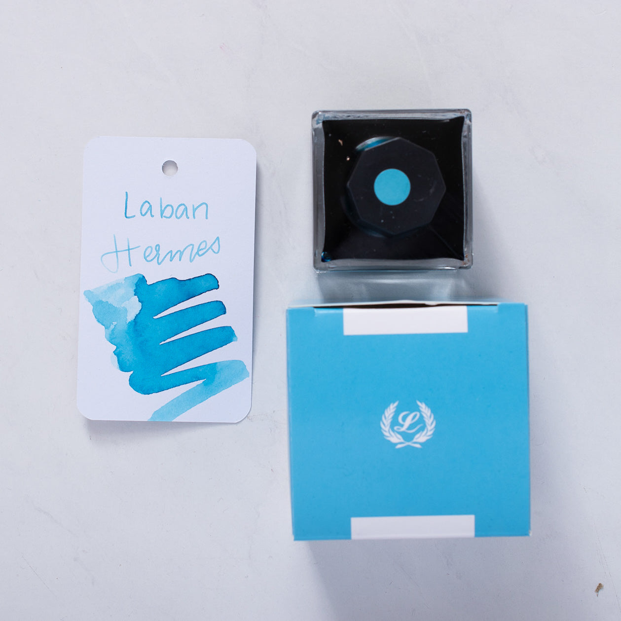Laban Hermes Sky Blue Ink Bottle 50ml glass