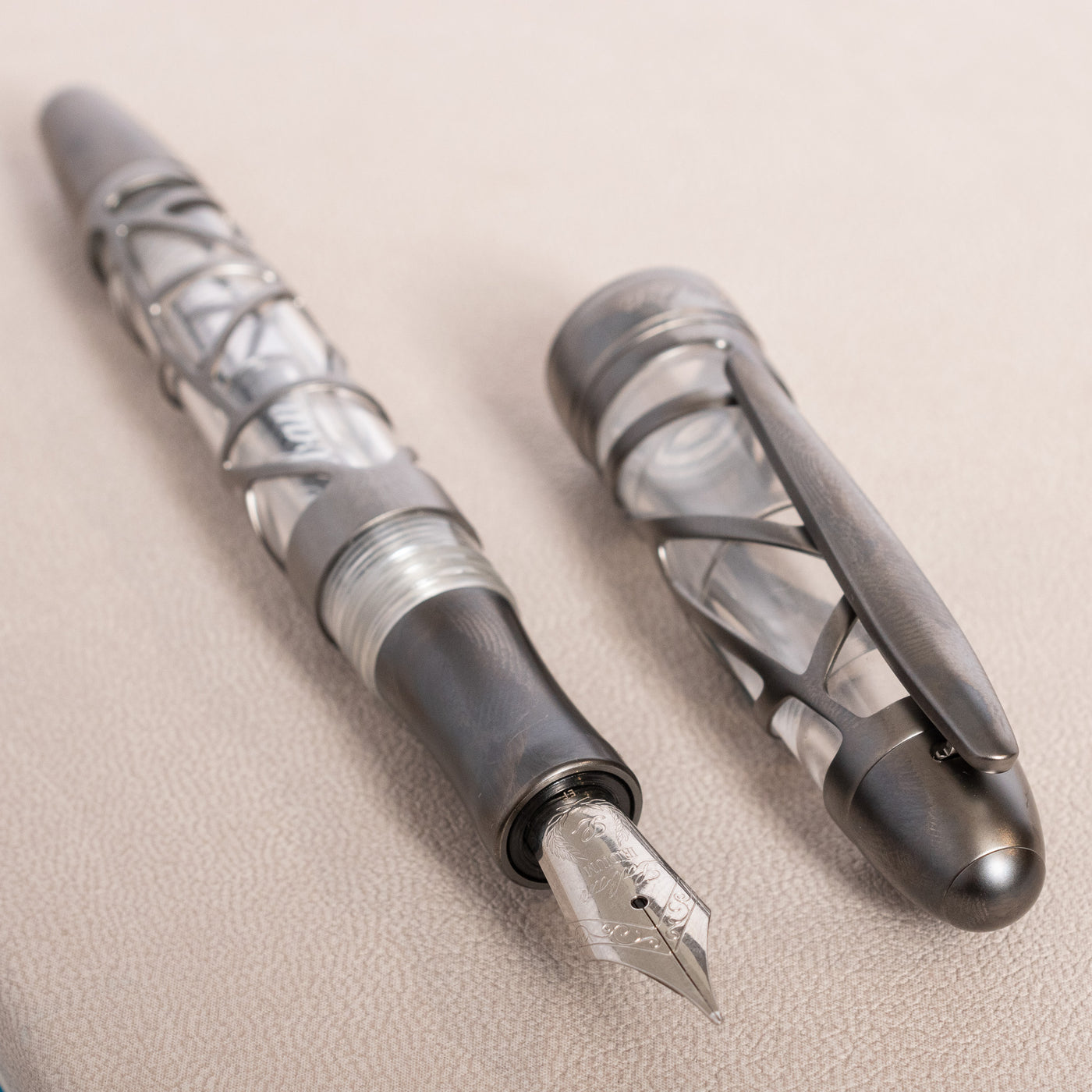 Laban Skeleton Fountain Pen - Gunmetal stainless steel nib