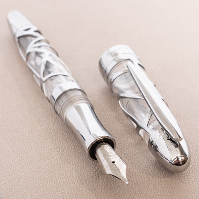 Laban Skeleton Fountain Pen - Silver stainless steel nib