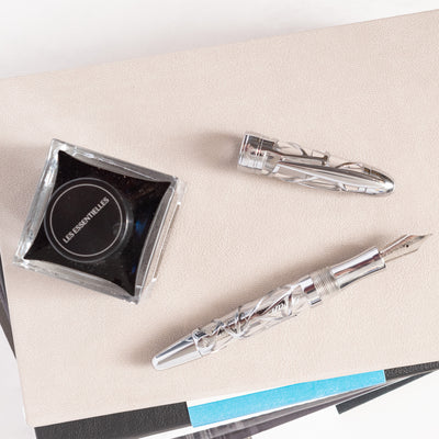 Laban Skeleton Fountain Pen - Silver uncapped