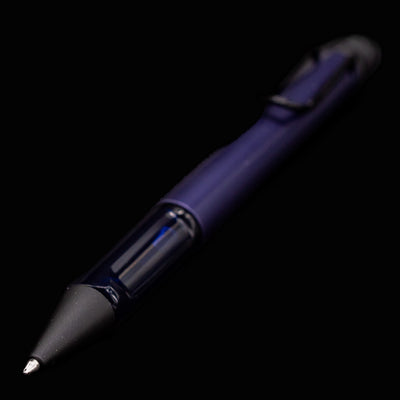 Close-up of LAMY Al-Star Ballpoint Pen in Dark Dusk showing writing tip and grip section