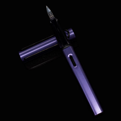 Full side view of the uncapped LAMY Al-Star Fountain Pen Dark Dusk color