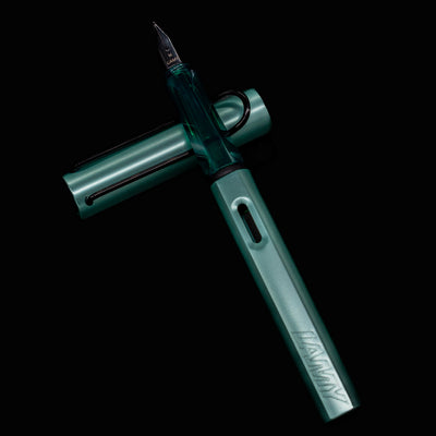 Full side view of the uncapped LAMY Al-Star Fountain Pen Mint color