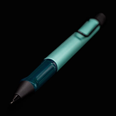 Close-up of LAMY Al Star Mechanical Pen in Mint showing writing tip and translucent grip section
