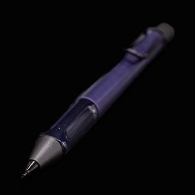 Close-up of the tip and transparent grip section of the LAMY Al Star Mechanical Pencil in Dark Dusk