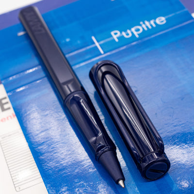 Side view of the capped Safari Dark Dusk rollerball pen