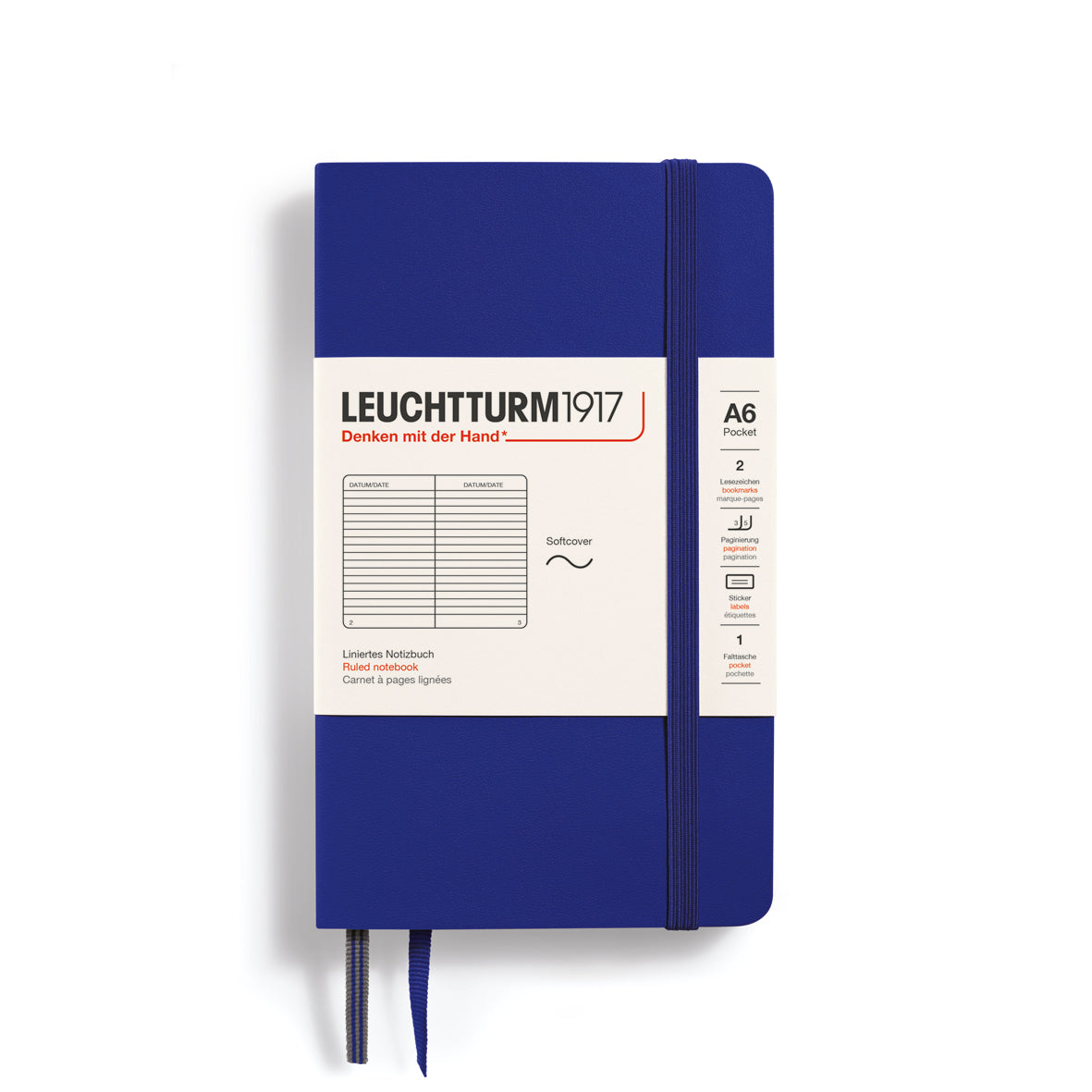 Leuchtturm Softcover A6 Ruled Notebook - Ink